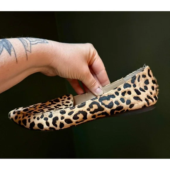Steve Madden Leopard Print Cow Hair Pointed Toe Flats Women's Size 7M - Picture 5 of 7